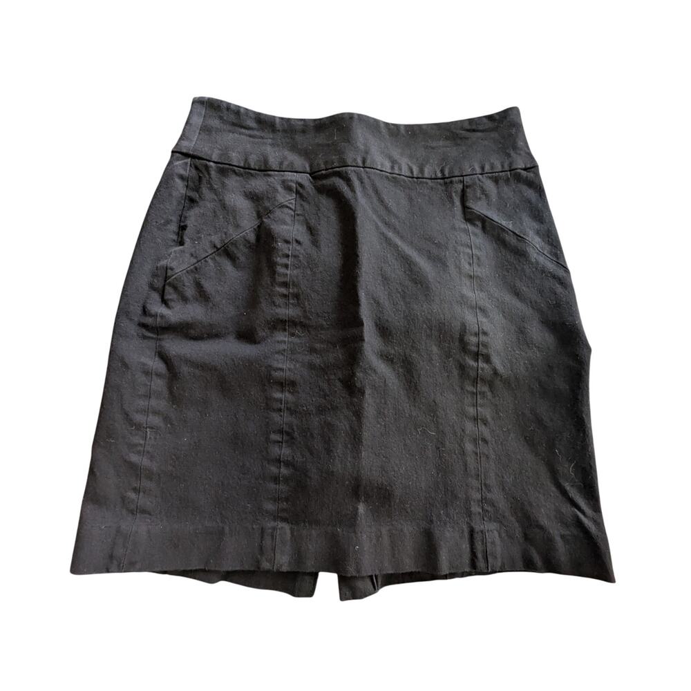 Banana Republic Black straight pencil slit zips Skirt size 6 EUC
